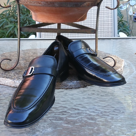 💯 !!!!!SOLD!!!!!!   Salvatore Ferragamo Black Leather Rain Lux Slip  Ons - Picture 8 of 14
